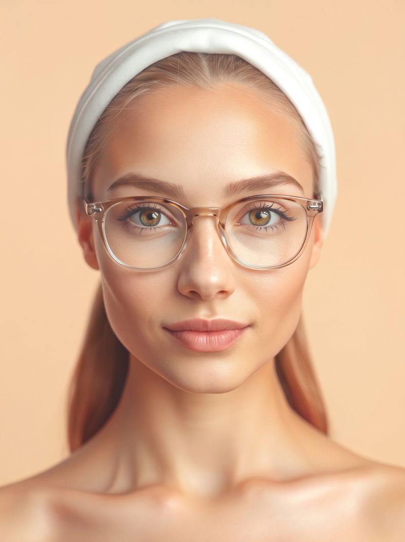 Mira, FaceLens's AI-generated model, wearing glasses and a headband